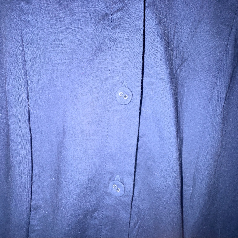 GAL MEETS GLAM Molly Collared Button Down Midi Shirtdress. Size12. Navy Blue. - Picture 6 of 8